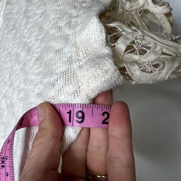 Anthropologie Saturday Sunday Women's Spalliera Lace Cream Sweater Tunic XS - Picture 7 of 8